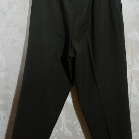 Vintage Harvé Benard Dark Gray Wool Pleated Trousers | Size 12 - Picture 4 of 5